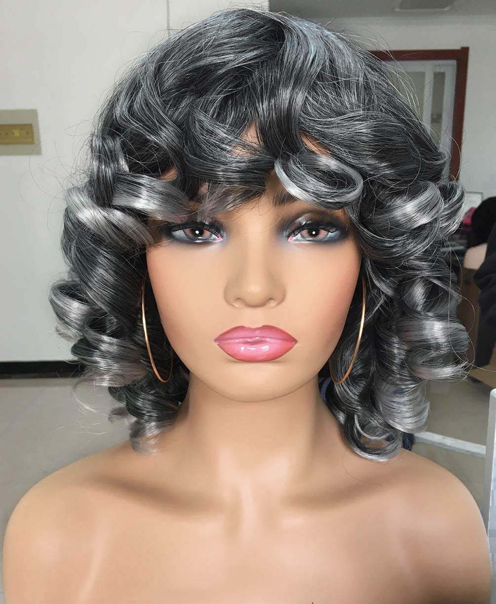 Afro Short Wig with Bang