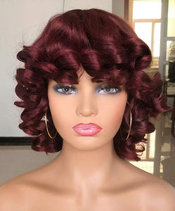 Afro Short Wig with Bang