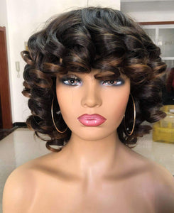 Afro Short Wig with Bang