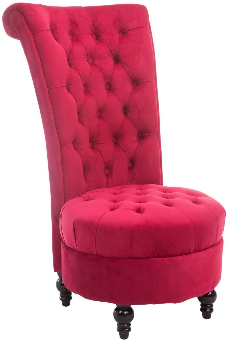 Retro High Back Armless Chair Living Room Furniture Upholstered Tufted Royal Accent Seat (Multiple Colors Available)