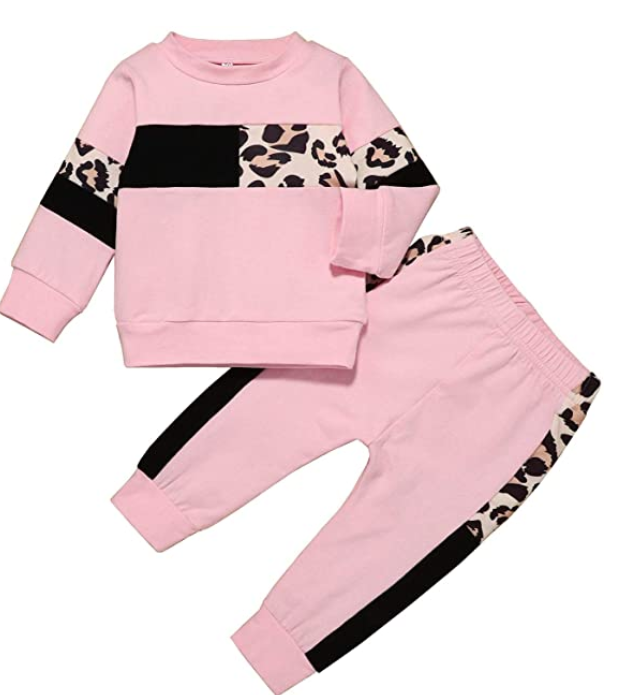 Sweatsuit+Ruffle Sweatpants Fall Winter Outfit Set