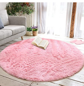 Round Fluffy Soft Area Rugs for Kids Girls Room