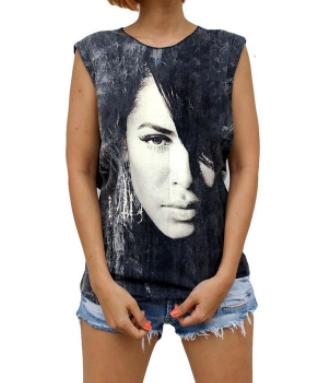 Aaliyah Black White T-Shirt