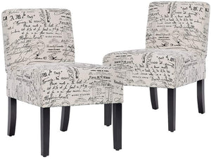 Modern Accent Chair Dining Chair Set of 2 (White)