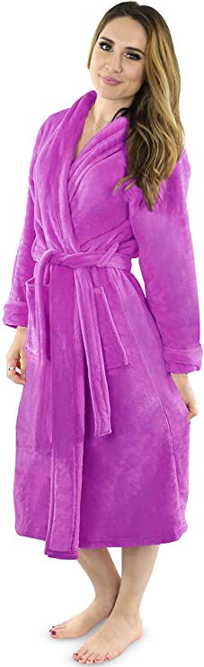 Womens Fleece Bathrobe Purple