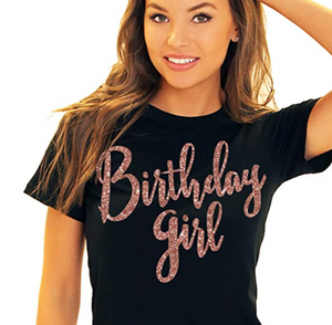 Birthday Squad Shirts - Rose Gold Birthday Girl Shirts for Women