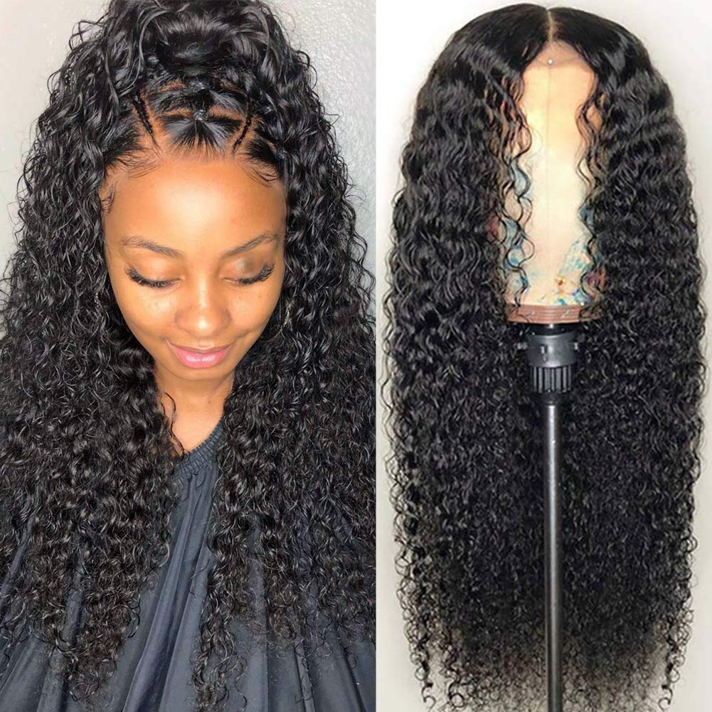 Lace Front Wigs Human Hair Pre Plucked Brazilian Kinky Curly Lace Frontal Wig with Baby Hair 9A Natural Hair Wig