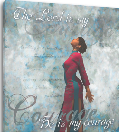 The Lord Is My Courage | African American Art Religious Christian Wall Art Black Art Canvas