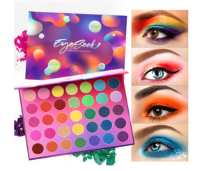 Eyeseek Colorful Eyeshadow Palette 35 Colors High Pigmented Makeup Palette Matte And Shimmer Glitter Eyeshadow Waterproof Long Lasting Eye Shadow Palette