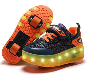Boys LED Light up Roller Skate Shoes with USB Chargable Led Sport Sneaker