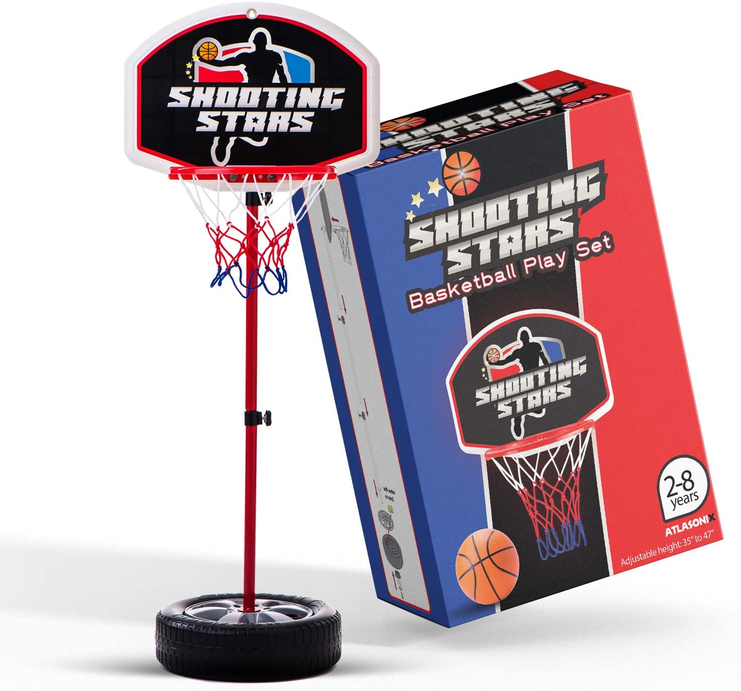 Portable Basketball Hoop With Stand Adjustable Height 2.5 - 4 ft - For Indoor and Outdoor Use