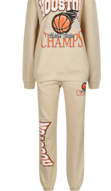 Basketball Print Sweater Tracksuit Houston