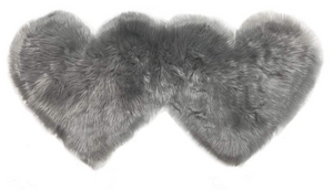 Set of 2 Heart Area Rugs, Soft Faux Sheepskin Fur Area Carpet Love Shaped Plush Rugs Mat for Home Living Room Bedroom Sofa Floor Mat, 4ft x 2ft