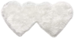 Set of 2 Heart Area Rugs, Soft Faux Sheepskin Fur Area Carpet Love Shaped Plush Rugs Mat for Home Living Room Bedroom Sofa Floor Mat, 4ft x 2ft