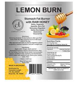 Raw Honey Lemon Burn Stomach Fat Burner Detox (Retail)