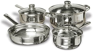 Concord Cookware 7-Piece Stainless Steel Cookware Set, includes Pots and Pans
