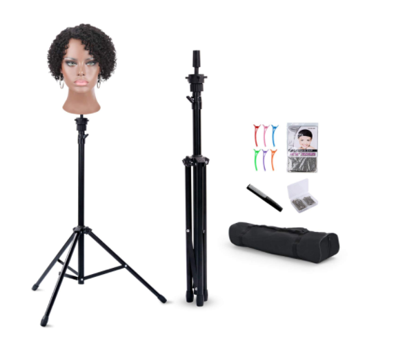 Wig Stand Tripod Mannequin Head Stand,